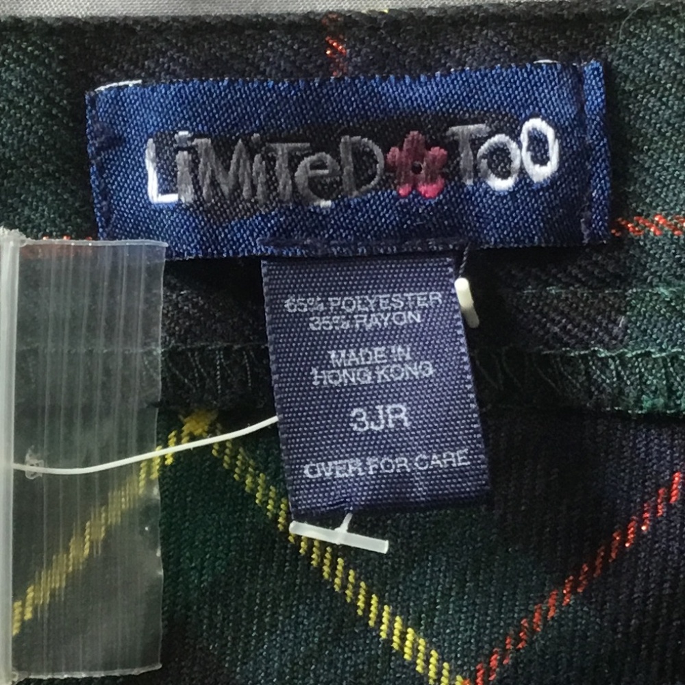 Limited Too Green Plaid Pleated St Patrick’s Day Skirt Kilt Size 3 NWT - Picture 3 of 4